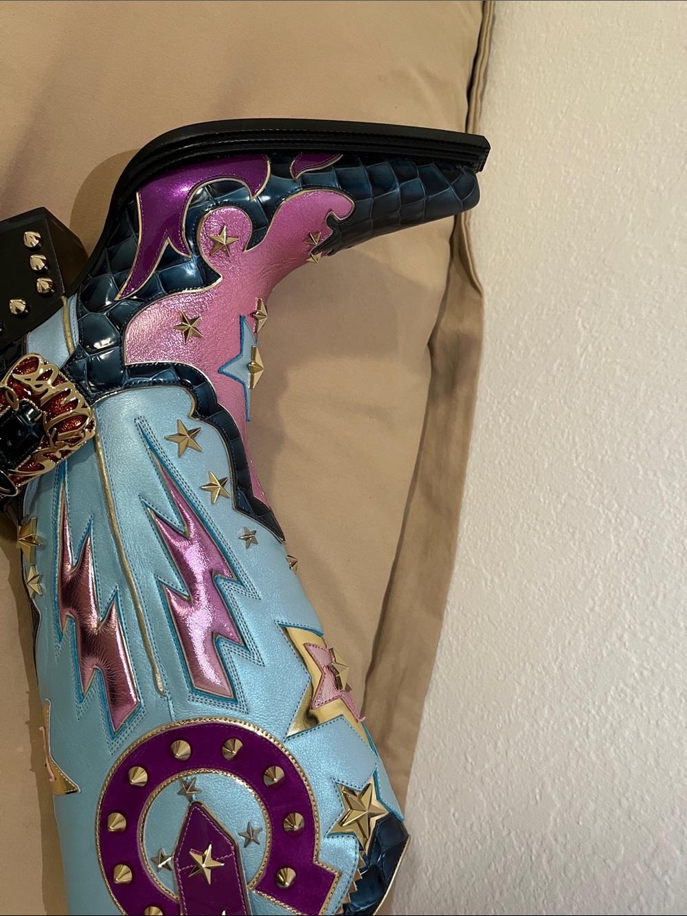 CHRISTIAN LOUBOUTIN KENNYWOOD ALTA WESTERN COWBOY BOOTS WOMEN SZ 7 NEW MEN SZ 36 - Picture 15 of 17